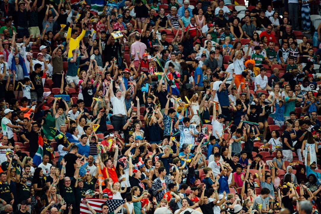 football fans cheering